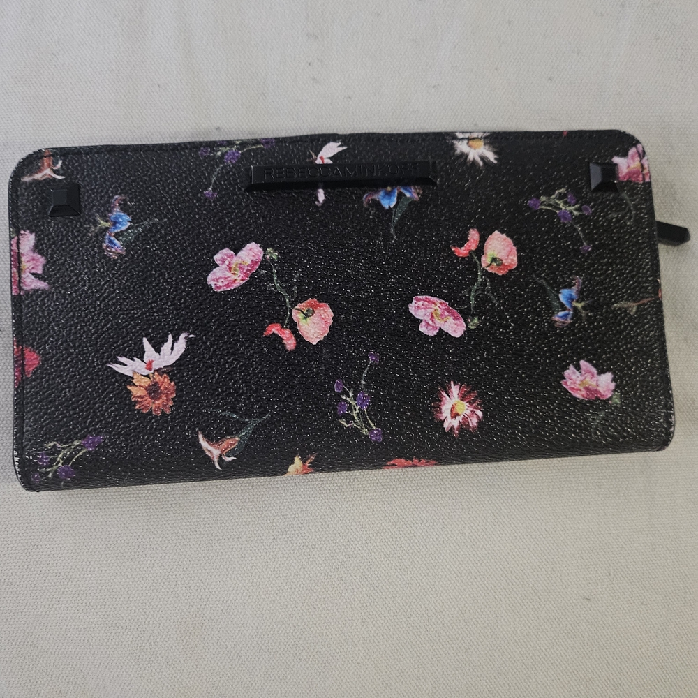 Rebecca Minkoff Black Wallet with Floral Accents